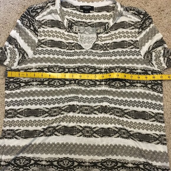 Olsen Europe Reptile Scale Print Tuckwork Jersey Tunic Top - Picture 12 of 15